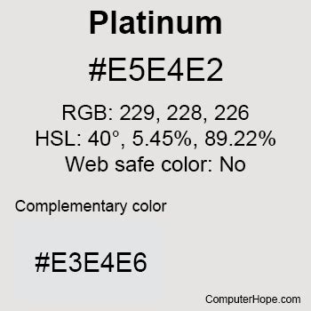 platinum coder|Platinum Color, Codes and Facts – HTML Color Codes.